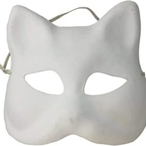 Maschera da Gatto, in Gesso, da Decorare