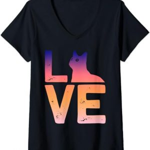 "Esprimi il tuo amore per i gatti con stile: Maglietta Collo a V per gli amanti dei felini!"